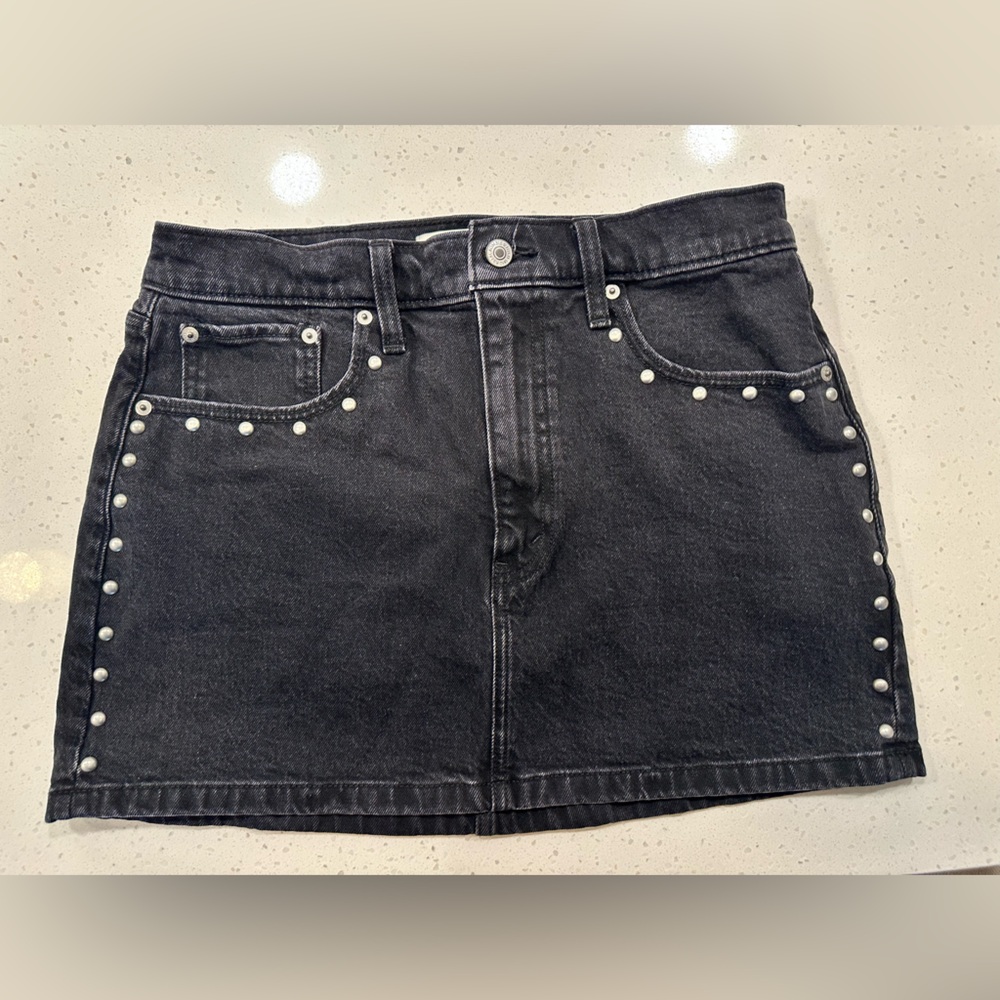 Abercrombie & Fitch Black Mini Skirt with Stud Accents